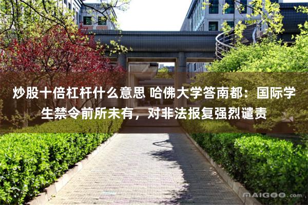 炒股十倍杠杆什么意思 哈佛大学答南都：国际学生禁令前所未有，对非法报复强烈谴责