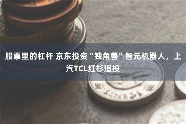 股票里的杠杆 京东投资“独角兽”智元机器人，上汽TCL红杉追投