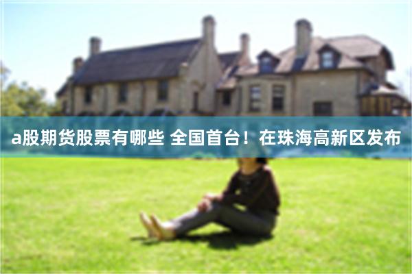 a股期货股票有哪些 全国首台！在珠海高新区发布