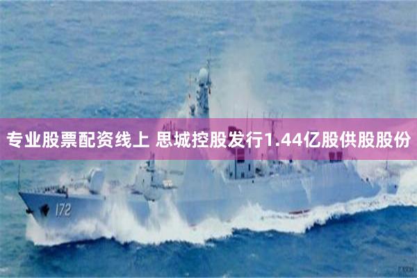 专业股票配资线上 思城控股发行1.44亿股供股股份