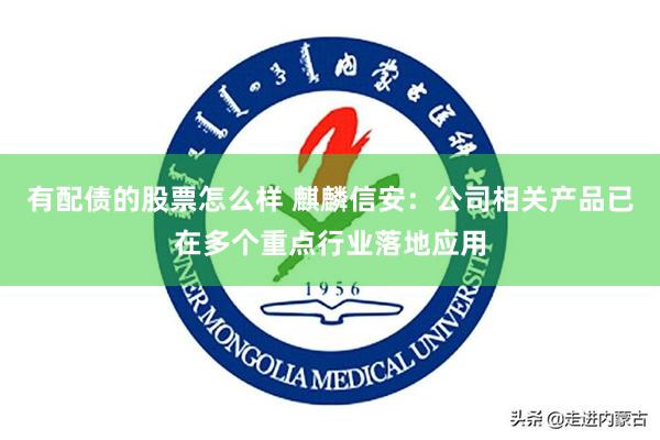 有配债的股票怎么样 麒麟信安：公司相关产品已在多个重点行业落地应用