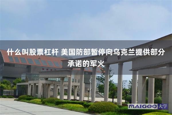 什么叫股票杠杆 美国防部暂停向乌克兰提供部分承诺的军火