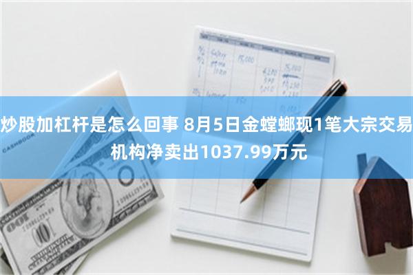 炒股加杠杆是怎么回事 8月5日金螳螂现1笔大宗交易 机构净卖出1037.99万元